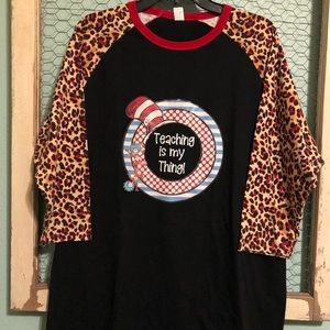 Teaching is my Thing Leopard Raglan Shirt